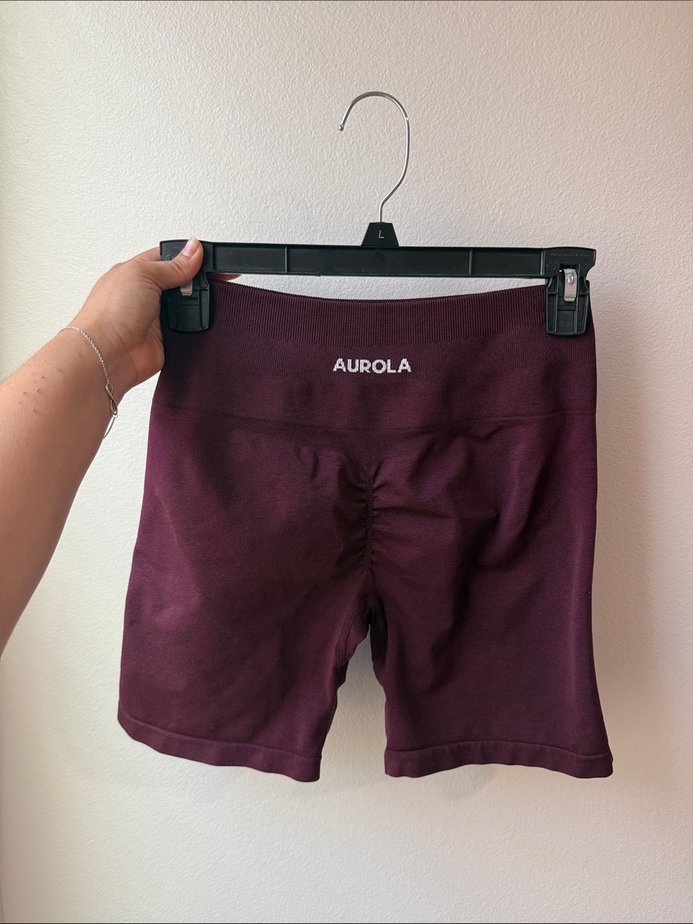 Women's High-Waist Burgundy Aurola Bike Shorts